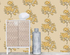 Brand factory online shopping gold and natural beautiful flower wallpaper for home decoration